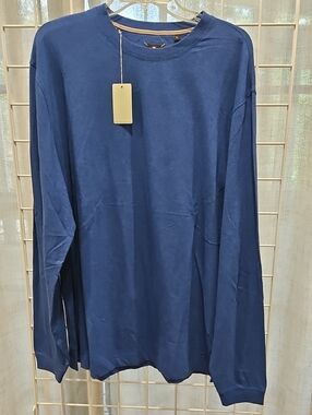 Gorg Soft Men's Long-Sleeve Crew Tee in Deep Blue - Left Coast Tee